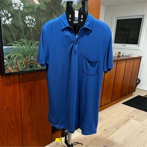 Benson Blue Pocket Polo Shirt - Soft Construction - Size M - Cotton/Modal